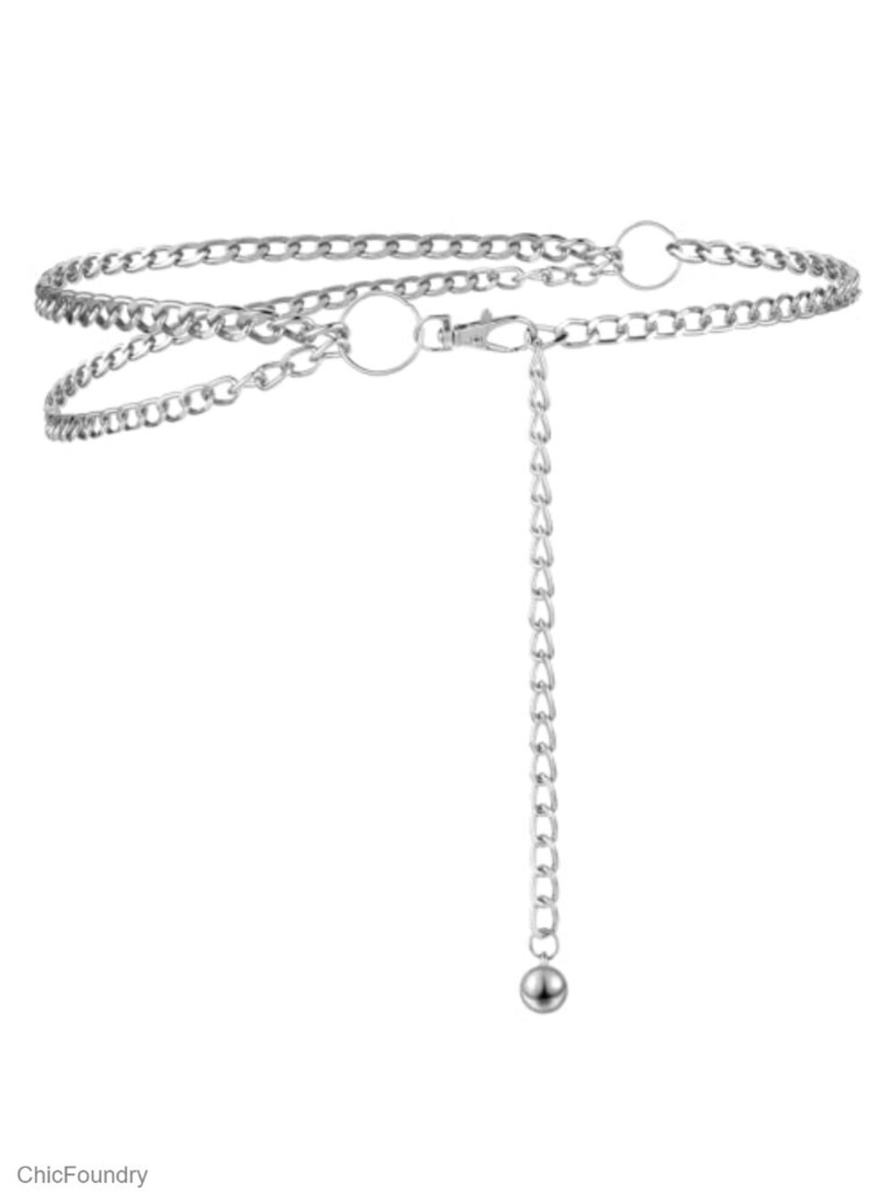 Women's Chain Belt Multilayer Adjustable Metal Dresses Pants